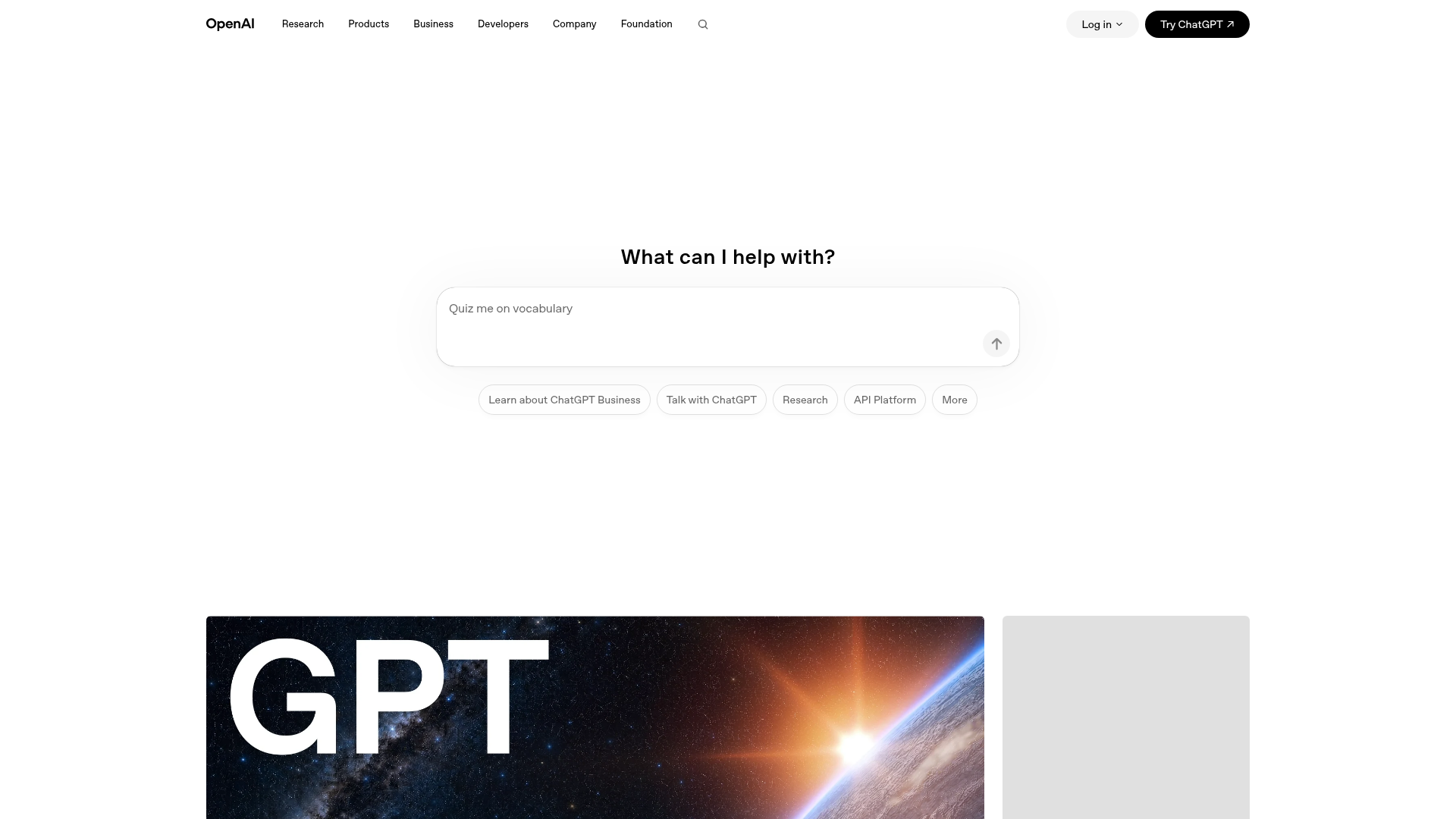 Screenshot of the Openai page analyzed in this UX review