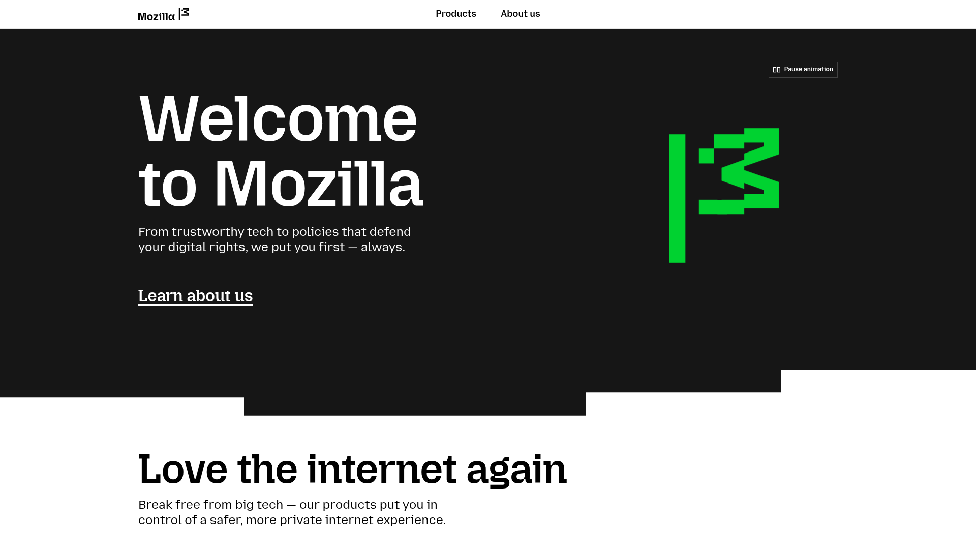 Screenshot of the Mozilla page analyzed in this UX review