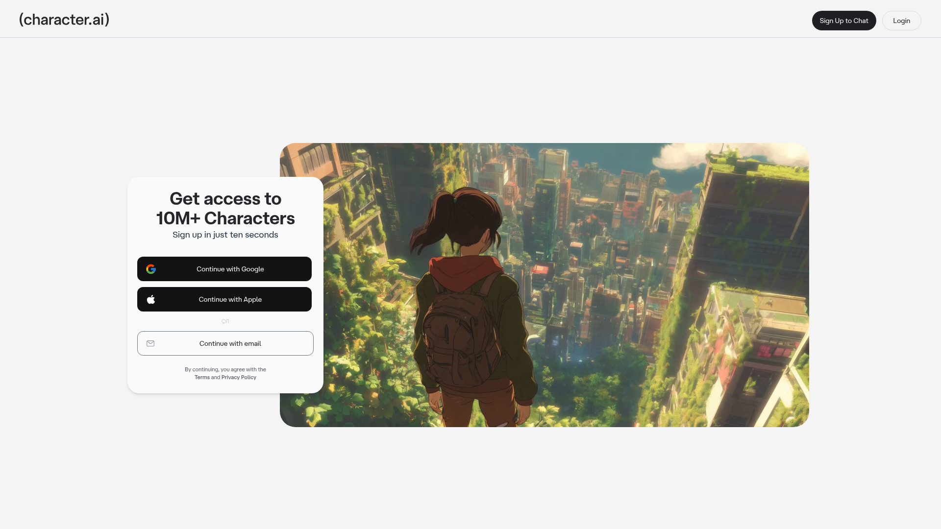 Screenshot of the Character page analyzed in this UX review