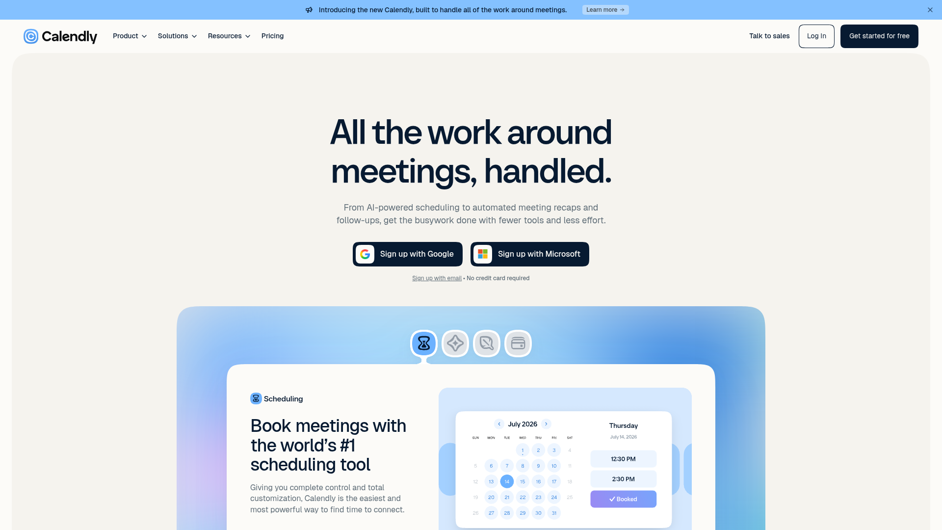 Screenshot of the Calendly page analyzed in this UX review