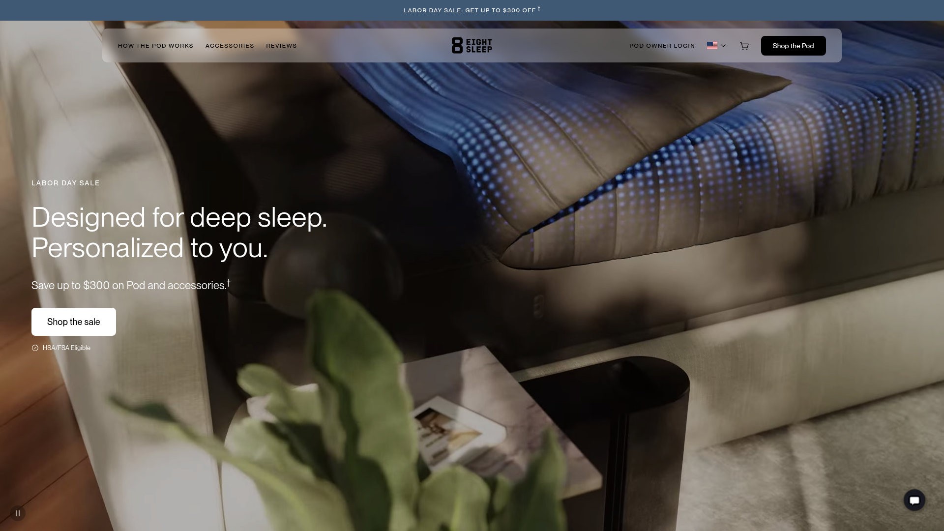 Screenshot of the Eightsleep page analyzed in this UX review