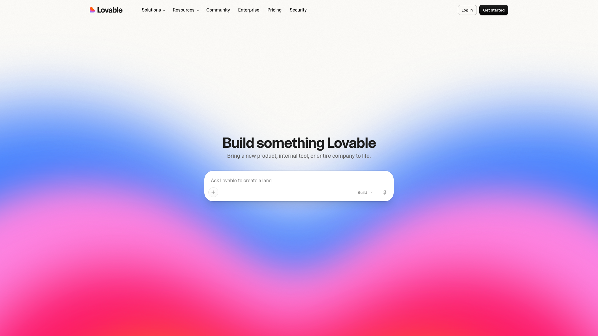 Screenshot of the Lovable page analyzed in this UX review