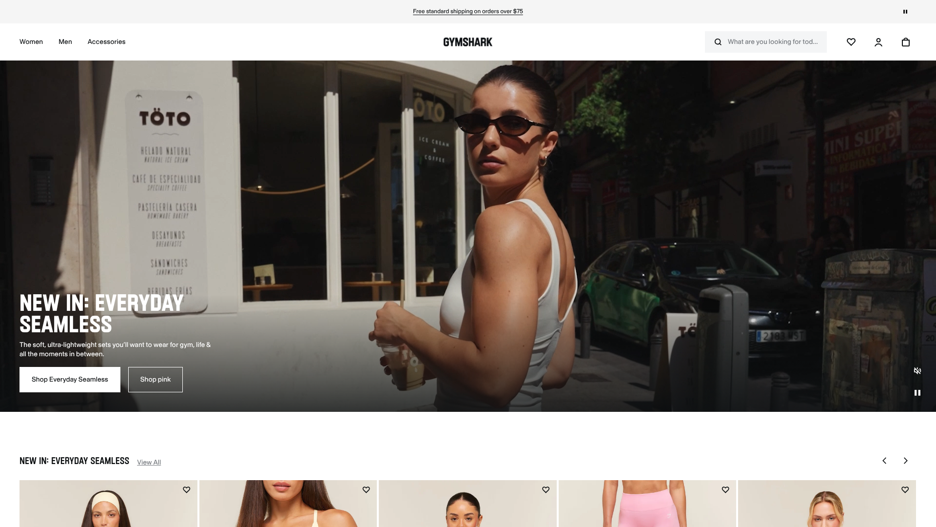 Screenshot of the Gymshark page analyzed in this UX review