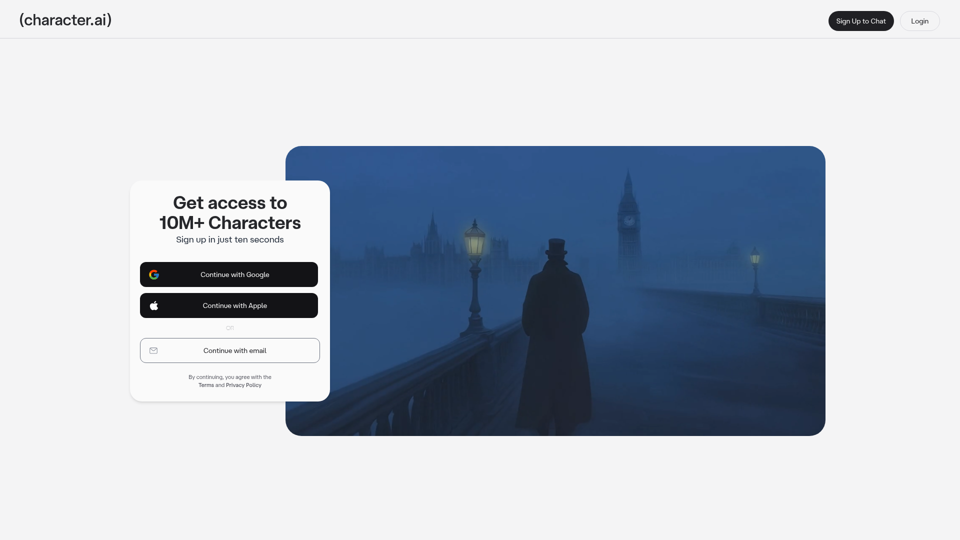 Screenshot of the Character page analyzed in this UX review