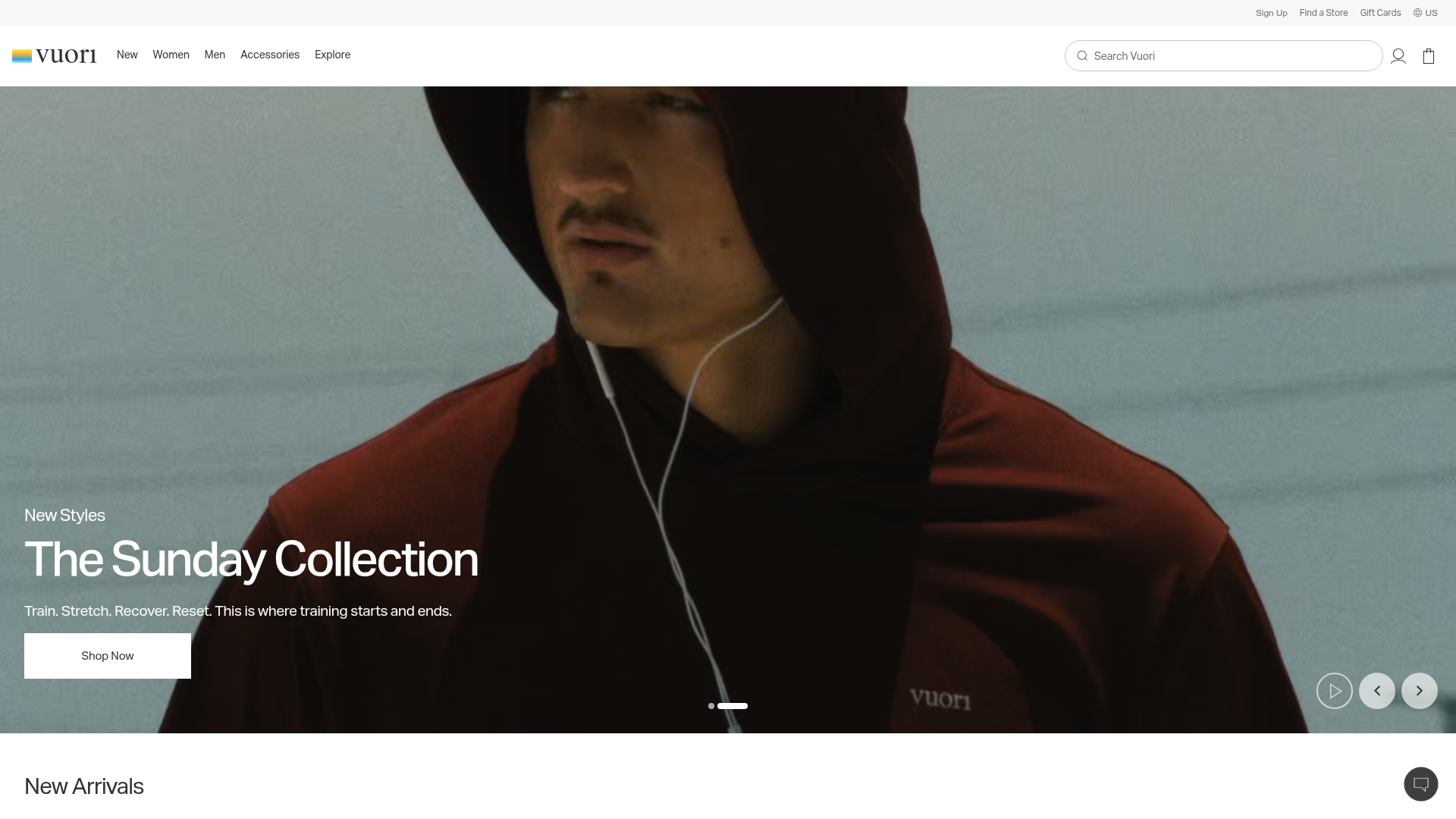 Screenshot of the Vuoriclothing page analyzed in this UX review