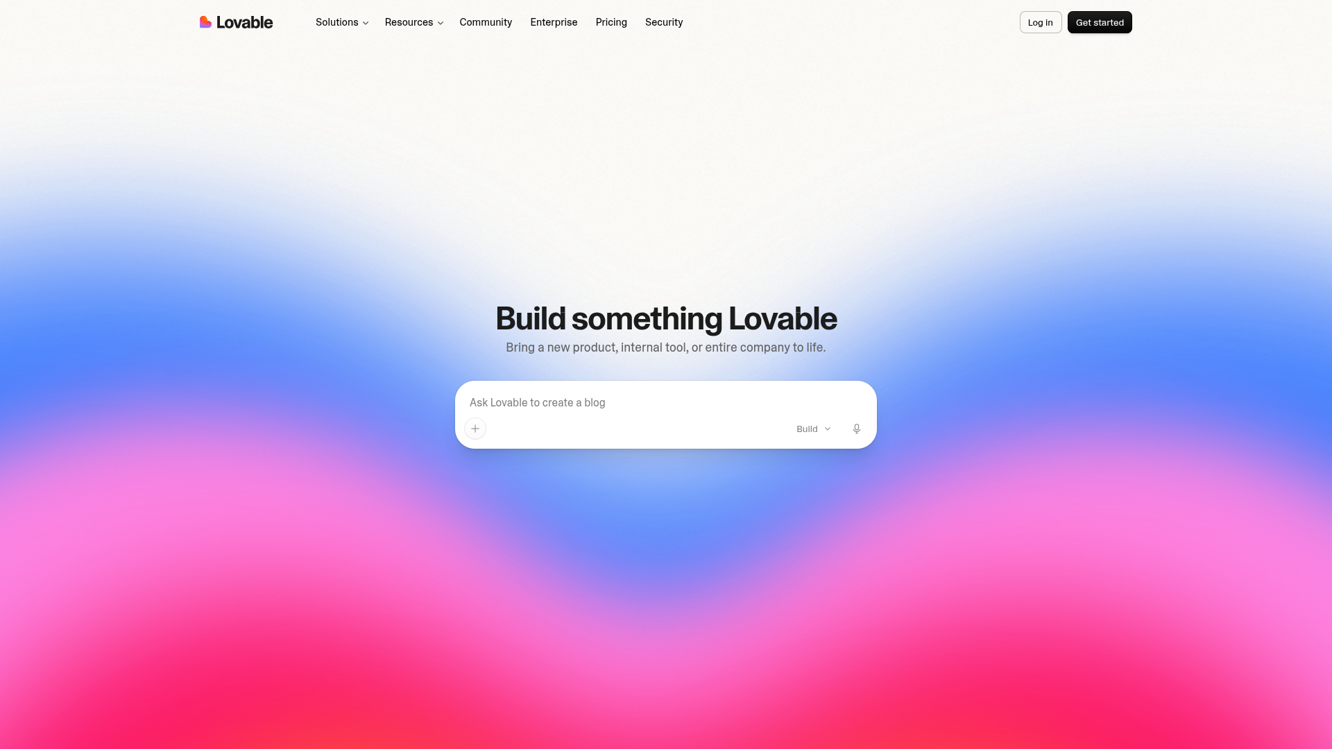 Screenshot of the Lovable page analyzed in this UX review