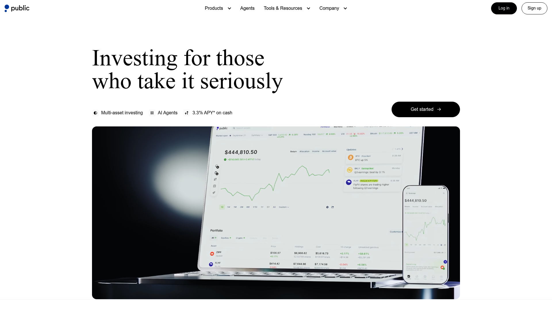 Screenshot of the Public page analyzed in this UX review