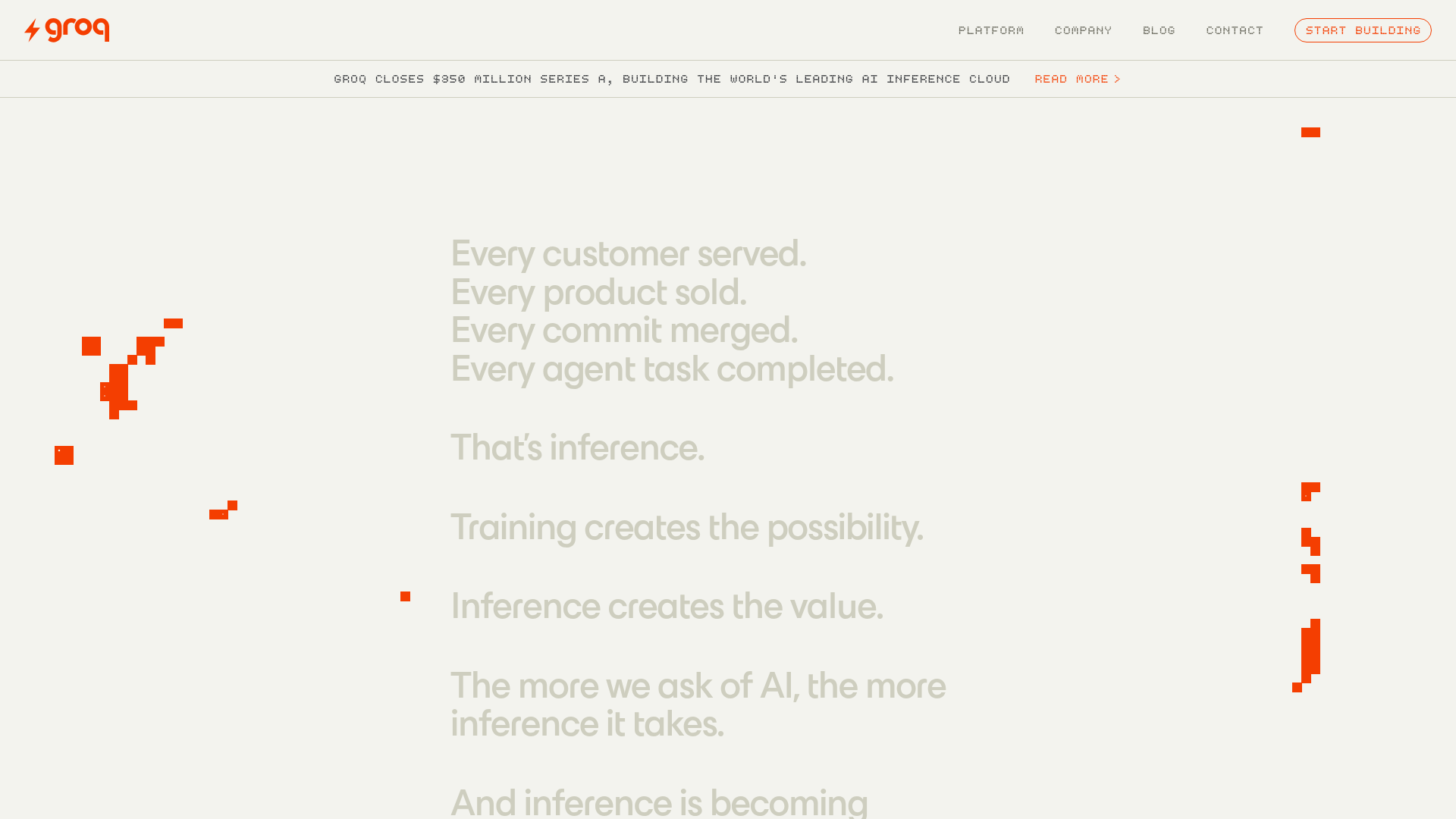 Screenshot of the Groq page analyzed in this UX review